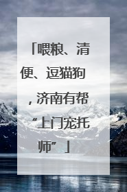 喂粮、清便、逗猫狗，济南有帮“上门宠托师”