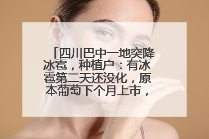 四川巴中一地突降冰雹，种植户：有冰雹第二天还没化，原本葡萄下个月上市，现在全被打落
