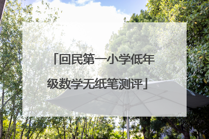 回民第一小学低年级数学无纸笔测评