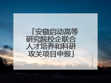 安徽启动高等研究院校企联合人才培养和科研攻关项目申报