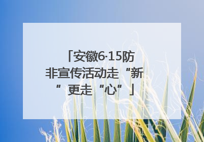 安徽6·15防非宣传活动走“新”更走“心”