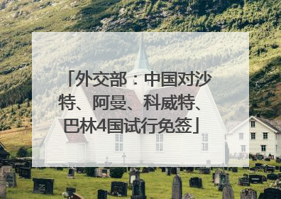 外交部：中国对沙特、阿曼、科威特、巴林4国试行免签