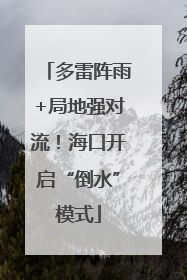 多雷阵雨+局地强对流！海口开启“倒水”模式