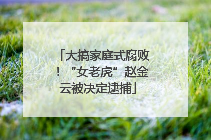 大搞家庭式腐败！“女老虎”赵金云被决定逮捕