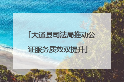 大通县司法局推动公证服务质效双提升