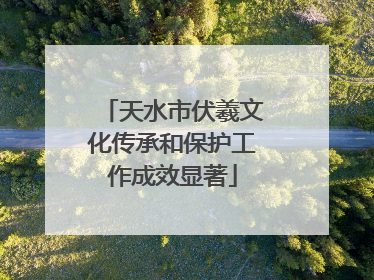 天水市伏羲文化传承和保护工作成效显著