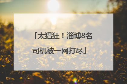 太猖狂！淄博8名司机被一网打尽
