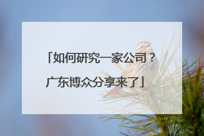 如何研究一家公司？广东博众分享来了