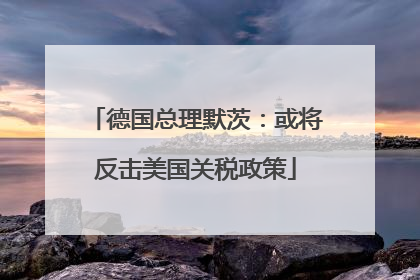 德国总理默茨：或将反击美国关税政策