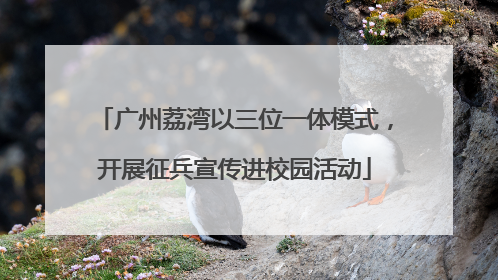 广州荔湾以三位一体模式，开展征兵宣传进校园活动