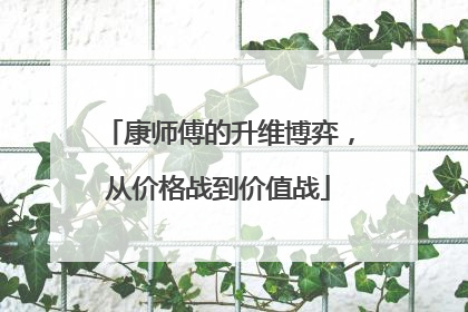 康师傅的升维博弈，从价格战到价值战