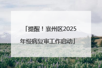 提醒！襄州区2025年慢病复审工作启动