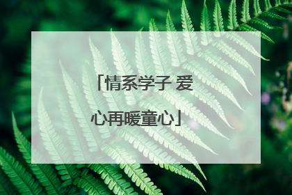 情系学子 爱心再暖童心