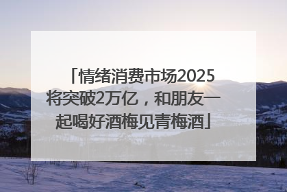 情绪消费市场2025将突破2万亿，和朋友一起喝好酒梅见青梅酒