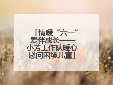 情暖“六一” 爱伴成长——小芳工作队暖心慰问困境儿童
