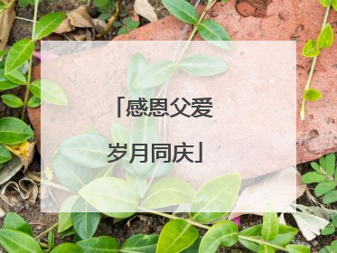 感恩父爱 岁月同庆