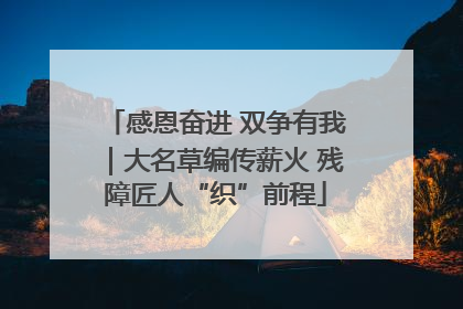 感恩奋进 双争有我｜大名草编传薪火 残障匠人“织”前程