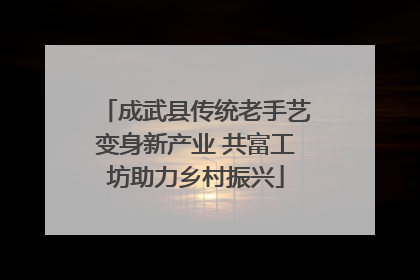 成武县传统老手艺变身新产业 共富工坊助力乡村振兴