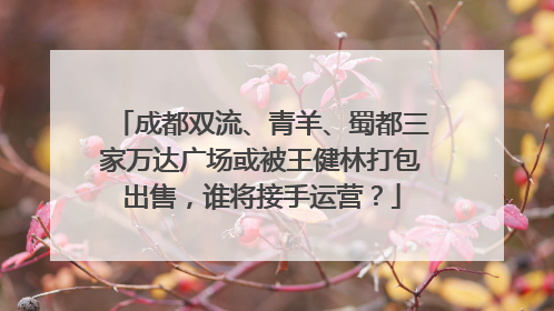 成都双流、青羊、蜀都三家万达广场或被王健林打包出售，谁将接手运营？