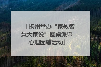 扬州举办“家教智慧大家说”圆桌派暨心理团辅活动