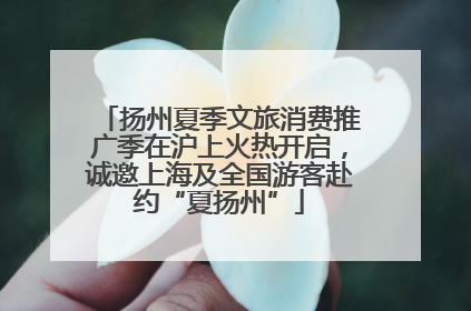 扬州夏季文旅消费推广季在沪上火热开启，诚邀上海及全国游客赴约“夏扬州”