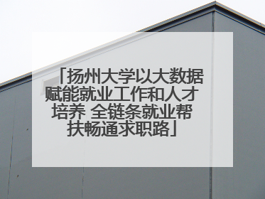 扬州大学以大数据赋能就业工作和人才培养 全链条就业帮扶畅通求职路