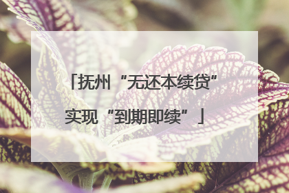 抚州“无还本续贷”实现“到期即续”
