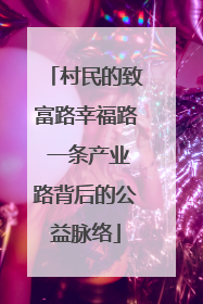村民的致富路幸福路 一条产业路背后的公益脉络