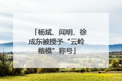 杨斌、闻明、徐成东被授予“云岭楷模”称号