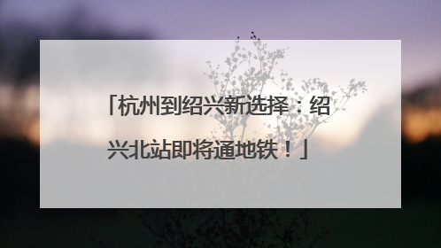 杭州到绍兴新选择：绍兴北站即将通地铁！
