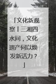 文化新观察丨三湘四水间，文化遗产何以焕发新活力？