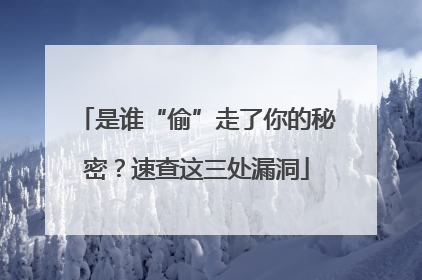是谁“偷”走了你的秘密？速查这三处漏洞