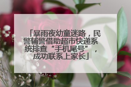 暴雨夜幼童迷路，民警辅警借助超市快递系统排查“手机尾号”，成功联系上家长