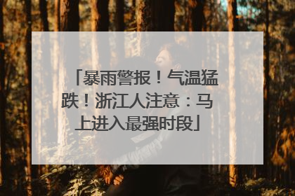 暴雨警报！气温猛跌！浙江人注意：马上进入最强时段