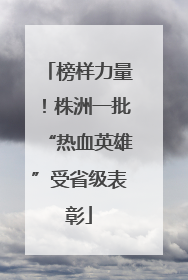 榜样力量！株洲一批“热血英雄”受省级表彰