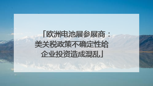 欧洲电池展参展商：美关税政策不确定性给企业投资造成混乱