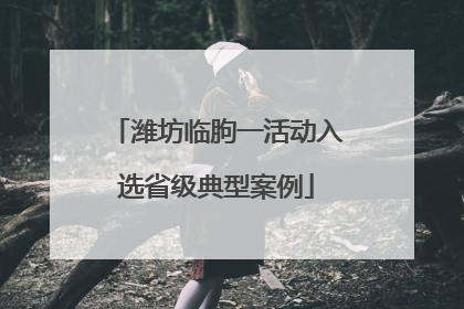 潍坊临朐一活动入选省级典型案例