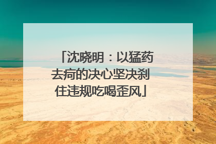 沈晓明：以猛药去疴的决心坚决刹住违规吃喝歪风