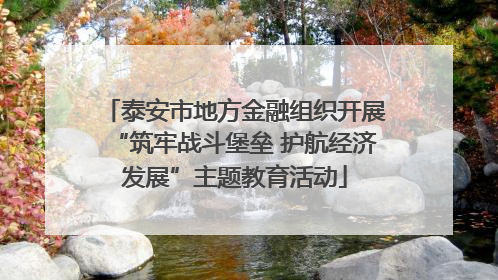 泰安市地方金融组织开展“筑牢战斗堡垒 护航经济发展”主题教育活动