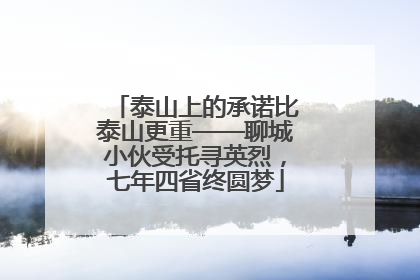 泰山上的承诺比泰山更重——聊城小伙受托寻英烈，七年四省终圆梦