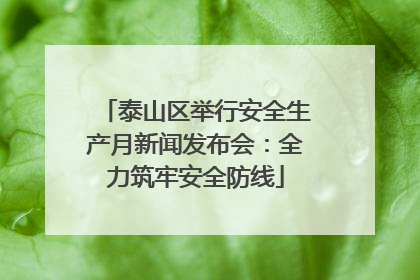 泰山区举行安全生产月新闻发布会：全力筑牢安全防线