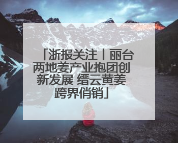 浙报关注丨丽台两地姜产业抱团创新发展 缙云黄姜跨界俏销