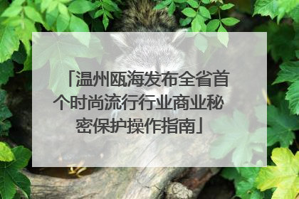 温州瓯海发布全省首个时尚流行行业商业秘密保护操作指南