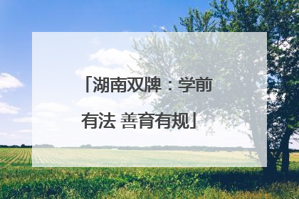 湖南双牌：学前有法 善育有规