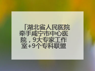 湖北省人民医院牵手咸宁市中心医院，9大专家工作室+9个专科联盟筑牢区域医疗网