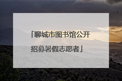 聊城市图书馆公开招募暑假志愿者