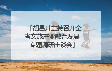 胡昌升主持召开全省文旅产业融合发展专题调研座谈会