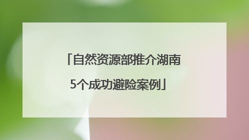 自然资源部推介湖南5个成功避险案例
