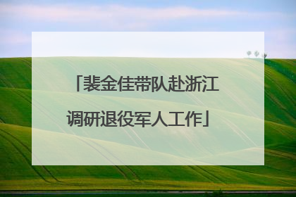 裴金佳带队赴浙江调研退役军人工作