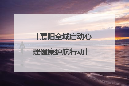 襄阳全域启动心理健康护航行动